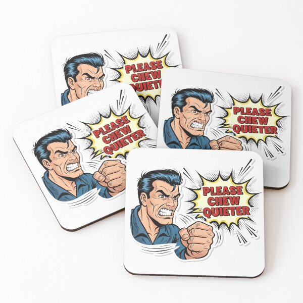 Item preview, Please Chew Quieter Funny Retro Comic Misophonia Design designed and sold by Amazing Graphics.