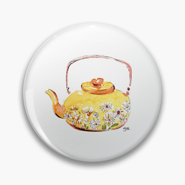 Item preview, Cottagecore Floral Teapot and Wildflower Illustration designed and sold by Little Garden Watercolors.