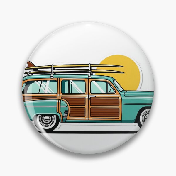 Item preview, Vintage Woodie Surf Wagon Retro Beach Design designed and sold by Amazing Graphics.