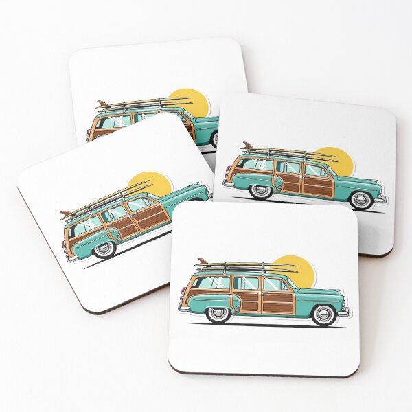 Item preview, Vintage Woodie Surf Wagon Retro Beach Design designed and sold by Amazing Graphics.
