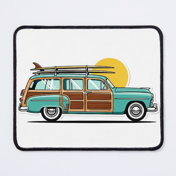 Item preview, Vintage Woodie Surf Wagon Retro Beach Design designed and sold by Amazing Graphics.