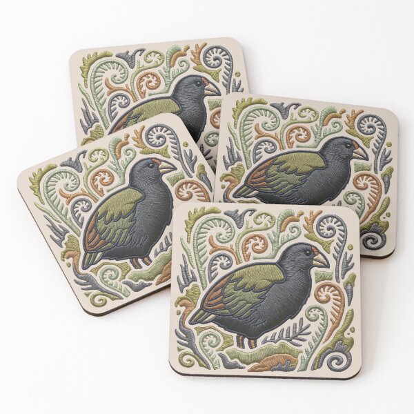 Item preview, Embroidered Takahe – Faux Stitch Botanical Art designed and sold by MvuuStudio.