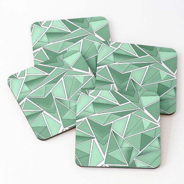 Item preview, Geometric shapes abstract green pattern designed and sold by fuzzyfox.