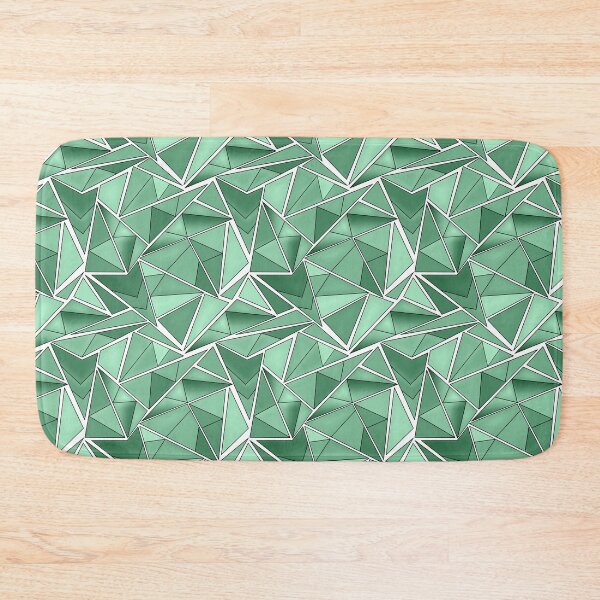 Item preview, Geometric shapes abstract green pattern designed and sold by fuzzyfox.