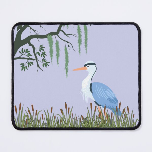 Item preview, Blue Heron Bird With Cattails and Lily pads designed and sold by Rockyctees.