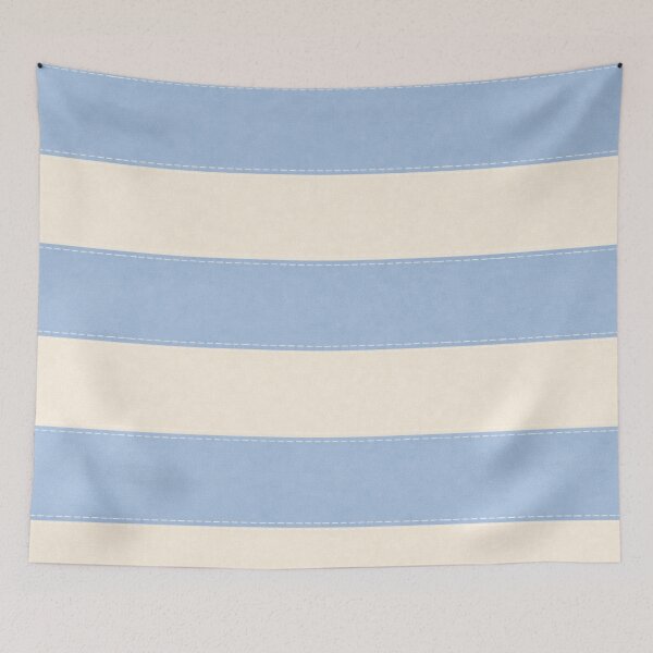 Item preview, Preppy stripes in baby blue and ivory  designed and sold by Roxburylane.