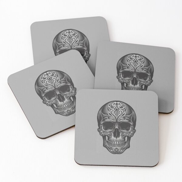 Item preview, Dark Grey Filigree Skull designed and sold by LauraMK.