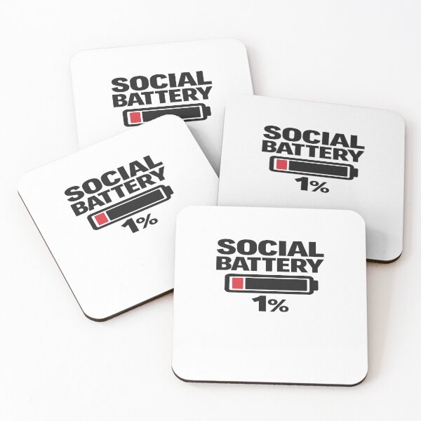 Item preview, Low Social Battery 1% Introvert Meme designed and sold by Modern Badge.