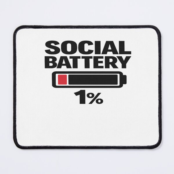Item preview, Low Social Battery 1% Introvert Meme designed and sold by Modern Badge.