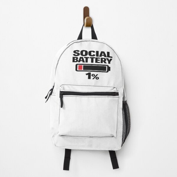 Item preview, Low Social Battery 1% Introvert Meme designed and sold by Modern Badge.
