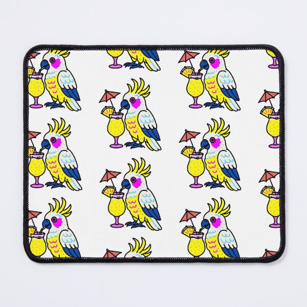 Item preview, Sulphur-crested Cockatoo sipping a tropical Pina Colada designed and sold by Kazzasthings.