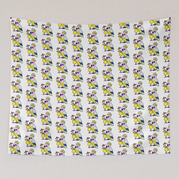 Item preview, Sulphur-crested Cockatoo sipping a tropical Pina Colada designed and sold by Kazzasthings.