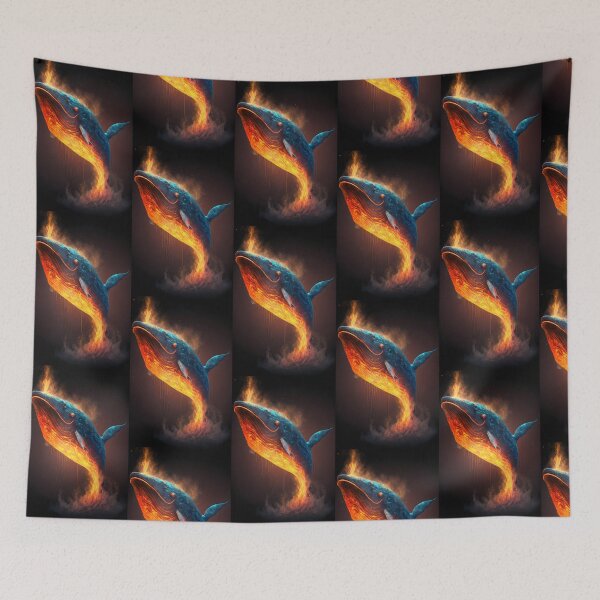 Item preview, Elemental Whale of Fire and Water - Fantastic Design with Vibrant Contrasts designed and sold by Hipatye26.