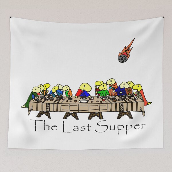 Item preview, The Last Supper with dinosaurs designed and sold by Lydia Conder.