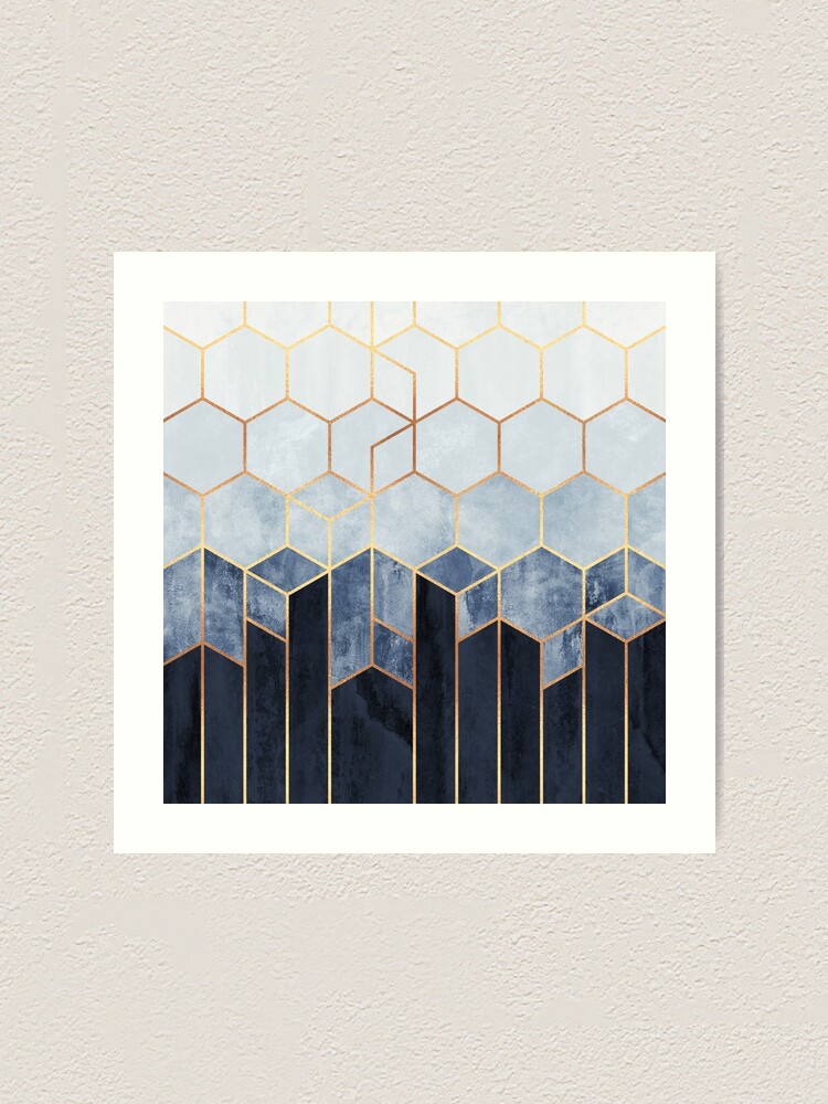 Outlet Charcoal Hexagons by Elisabeth Fredriksson Art Print