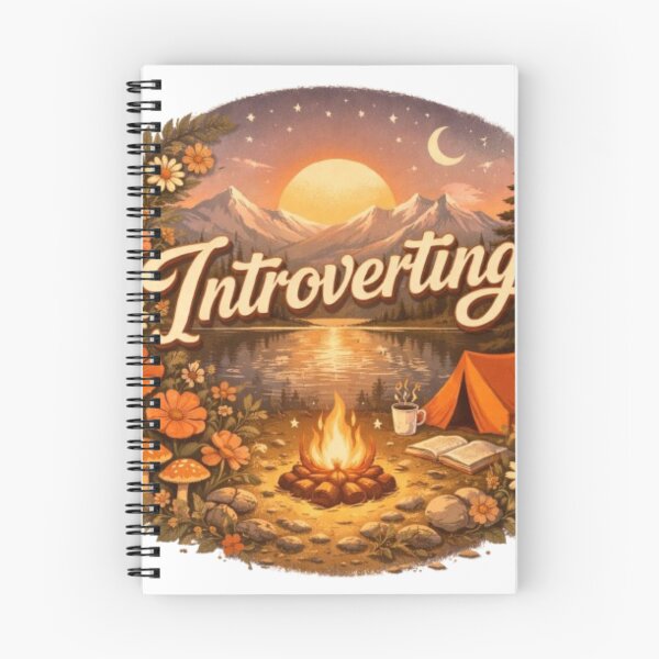 Item preview, Introverting Aesthetic Vintage Sunset Nature Illustration for Introverts designed and sold by Sanika arts .