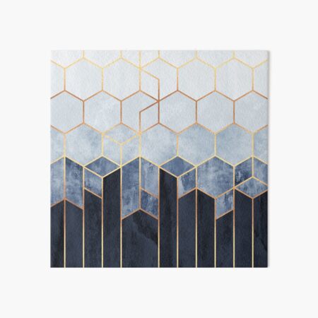 Soft Blue Hexagons Art Board Print
