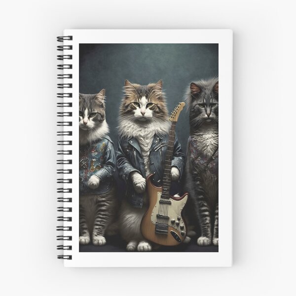 Item preview, Rocker Cat Band - Design with Electric Guitar and Punk Style designed and sold by Hipatye26.