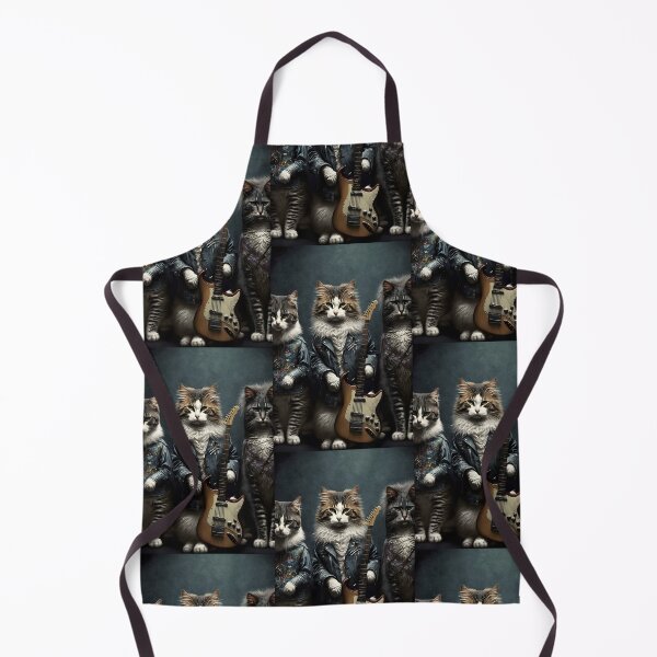 Item preview, Rocker Cat Band - Design with Electric Guitar and Punk Style designed and sold by Hipatye26.