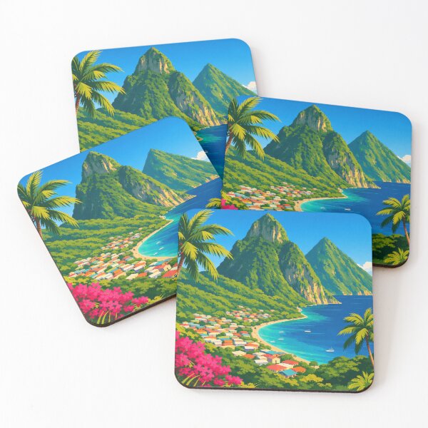 Item preview, Saint Lucia Petit Gros Piton seaside designed and sold by scicilysimonee.