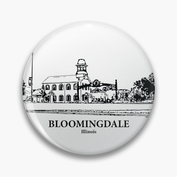 Item preview, Bloomingdale IL - Ink Cityscape Illustration designed and sold by Lakeric Cityscapes.