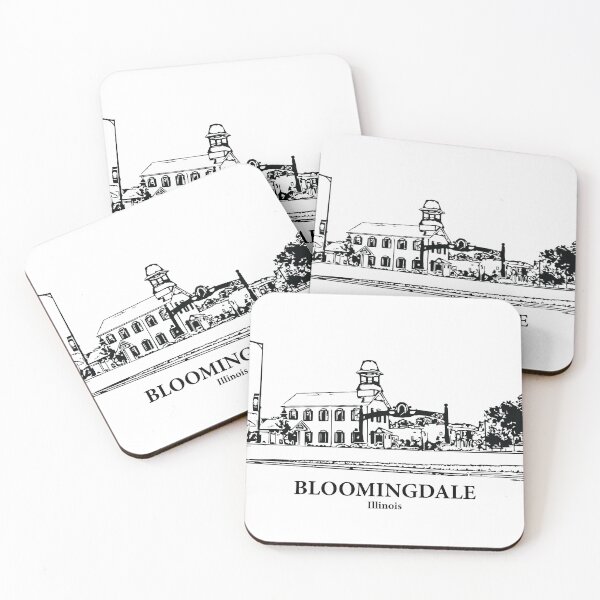 Item preview, Bloomingdale IL - Ink Cityscape Illustration designed and sold by Lakeric Cityscapes.