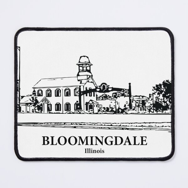 Item preview, Bloomingdale IL - Ink Cityscape Illustration designed and sold by Lakeric Cityscapes.