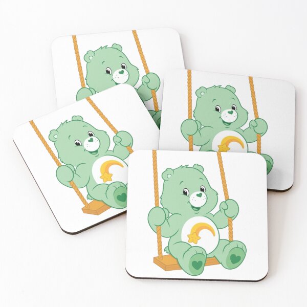 Item preview, Cute Green Teddy Bear on Swing Illustration designed and sold by CleanInkStudio.