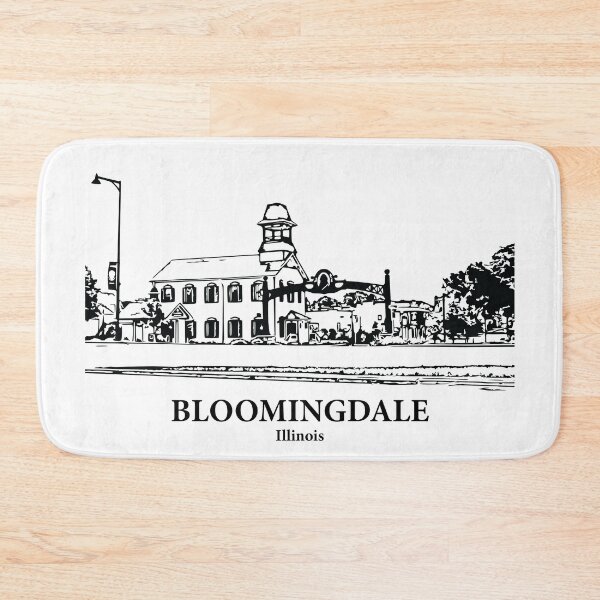 Item preview, Bloomingdale IL - Ink Cityscape Illustration designed and sold by Lakeric Cityscapes.