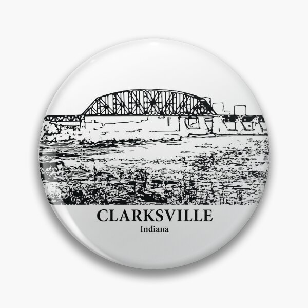 Item preview, Clarksville IN - Ink Cityscape Illustration designed and sold by Lakeric Cityscapes.