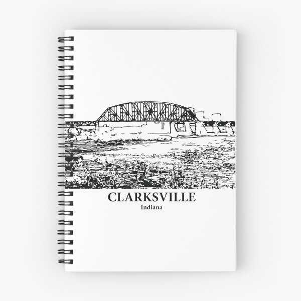 Item preview, Clarksville IN - Ink Cityscape Illustration designed and sold by Lakeric.
