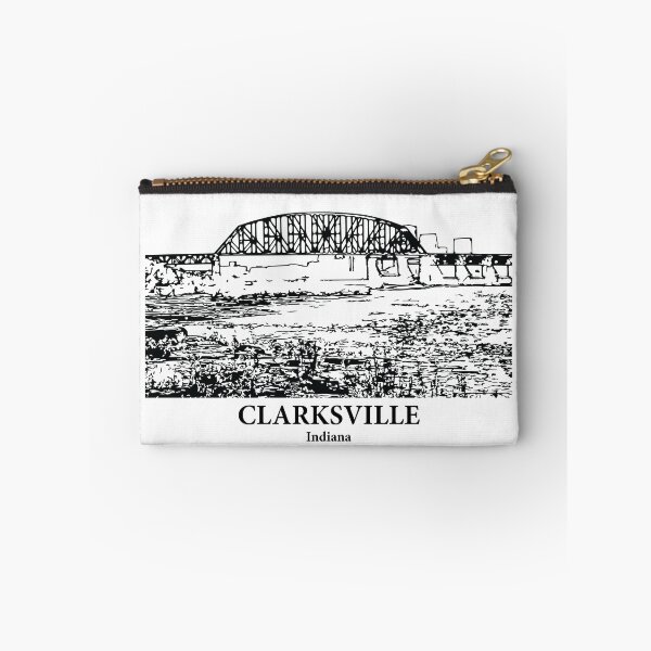 Item preview, Clarksville IN - Ink Cityscape Illustration designed and sold by Lakeric Cityscapes.