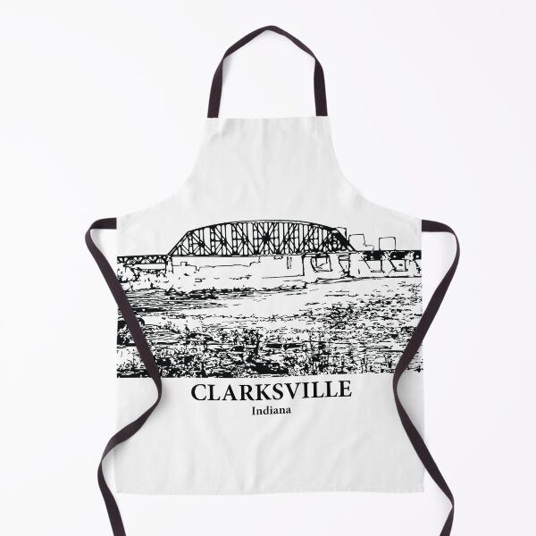 Item preview, Clarksville IN - Ink Cityscape Illustration designed and sold by Lakeric Cityscapes.