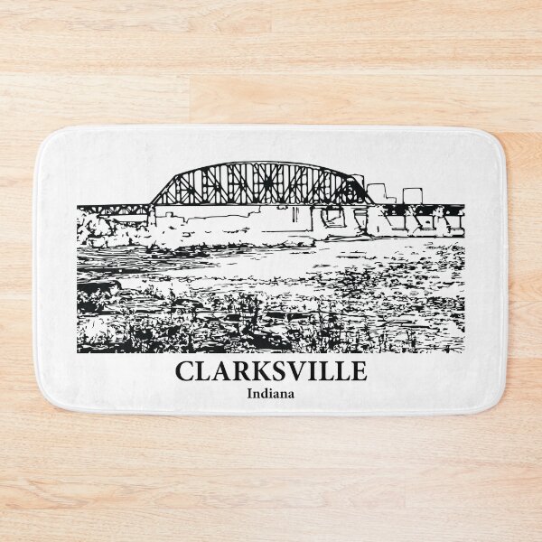 Item preview, Clarksville IN - Ink Cityscape Illustration designed and sold by Lakeric.