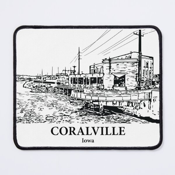 Item preview, Coralville IA - Ink Cityscape Illustration designed and sold by Lakeric Cityscapes.
