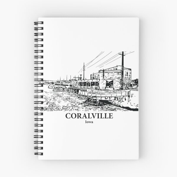 Item preview, Coralville IA - Ink Cityscape Illustration designed and sold by Lakeric Cityscapes.