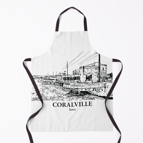 Item preview, Coralville IA - Ink Cityscape Illustration designed and sold by Lakeric Cityscapes.