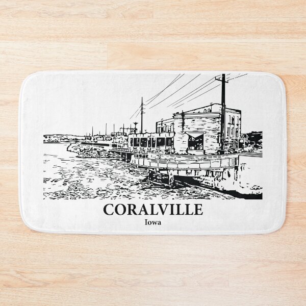 Item preview, Coralville IA - Ink Cityscape Illustration designed and sold by Lakeric Cityscapes.