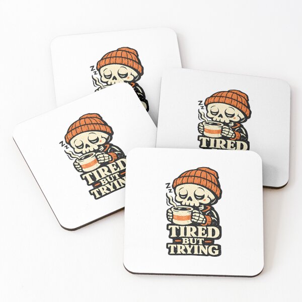 Item preview, Tired But Trying – Skeleton Coffee  designed and sold by Dazzle-Sizzle.