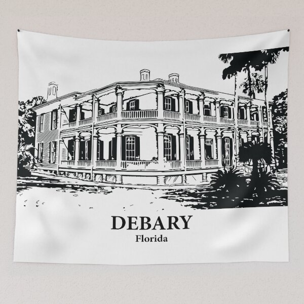 Item preview, DeBary FL - Ink Cityscape Illustration designed and sold by Lakeric Cityscapes.