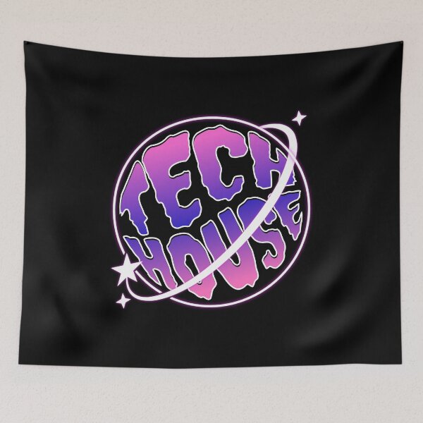 Item preview, TECH HOUSE  - Neon Glow (white)  designed and sold by Discothreadz.