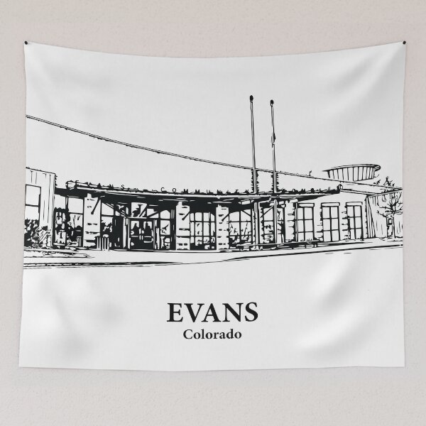 Item preview, Evans CO - Ink Cityscape Illustration designed and sold by Lakeric Cityscapes.