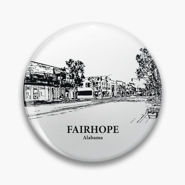 Item preview, Fairhope AL - Ink Cityscape Illustration designed and sold by Lakeric Cityscapes.