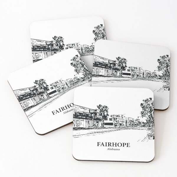 Item preview, Fairhope AL - Ink Cityscape Illustration designed and sold by Lakeric Cityscapes.