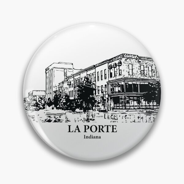 Item preview, La Porte IN - Ink Cityscape Illustration designed and sold by Lakeric Cityscapes.