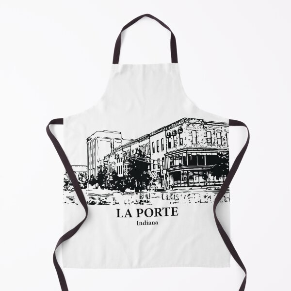 Item preview, La Porte IN - Ink Cityscape Illustration designed and sold by Lakeric Cityscapes.