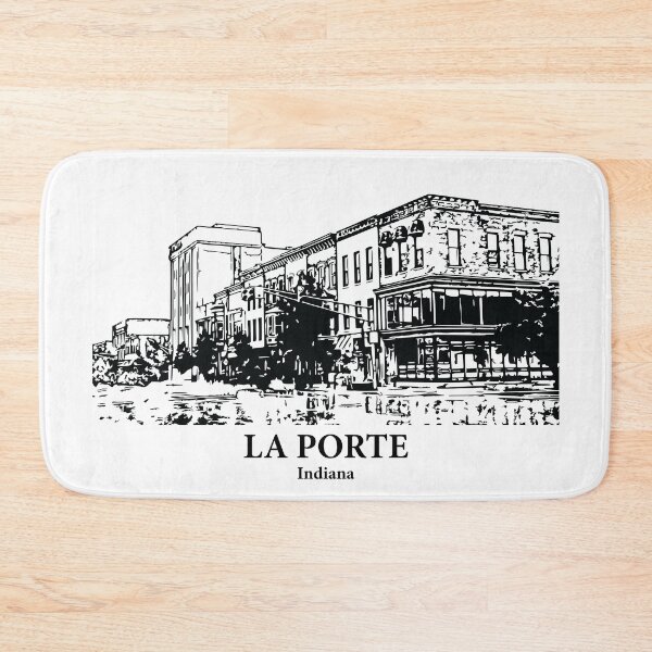 Item preview, La Porte IN - Ink Cityscape Illustration designed and sold by Lakeric Cityscapes.