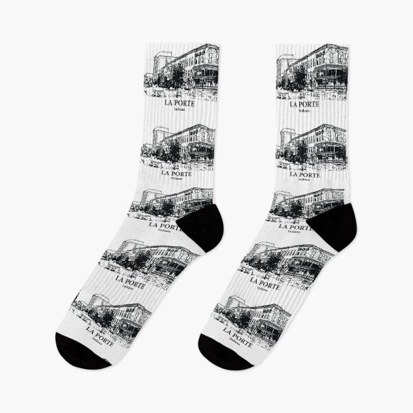 Item preview, La Porte IN - Ink Cityscape Illustration designed and sold by Lakeric Cityscapes.