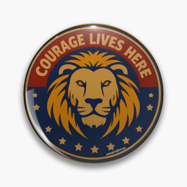Item preview, Courage Lives Here Lion designed and sold by Sunny Apocalypse .