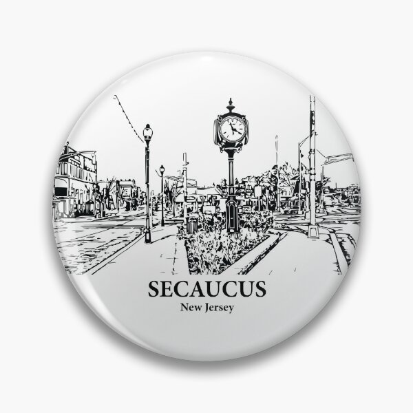Item preview, Secaucus NJ - Ink Cityscape Illustration designed and sold by Lakeric Cityscapes.